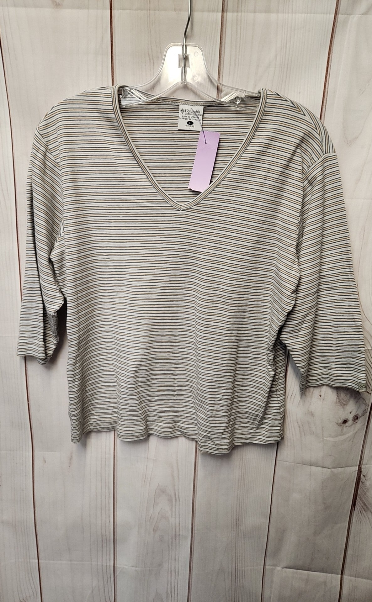 Columbia Women's Size L Gray 3/4 Sleeve Top