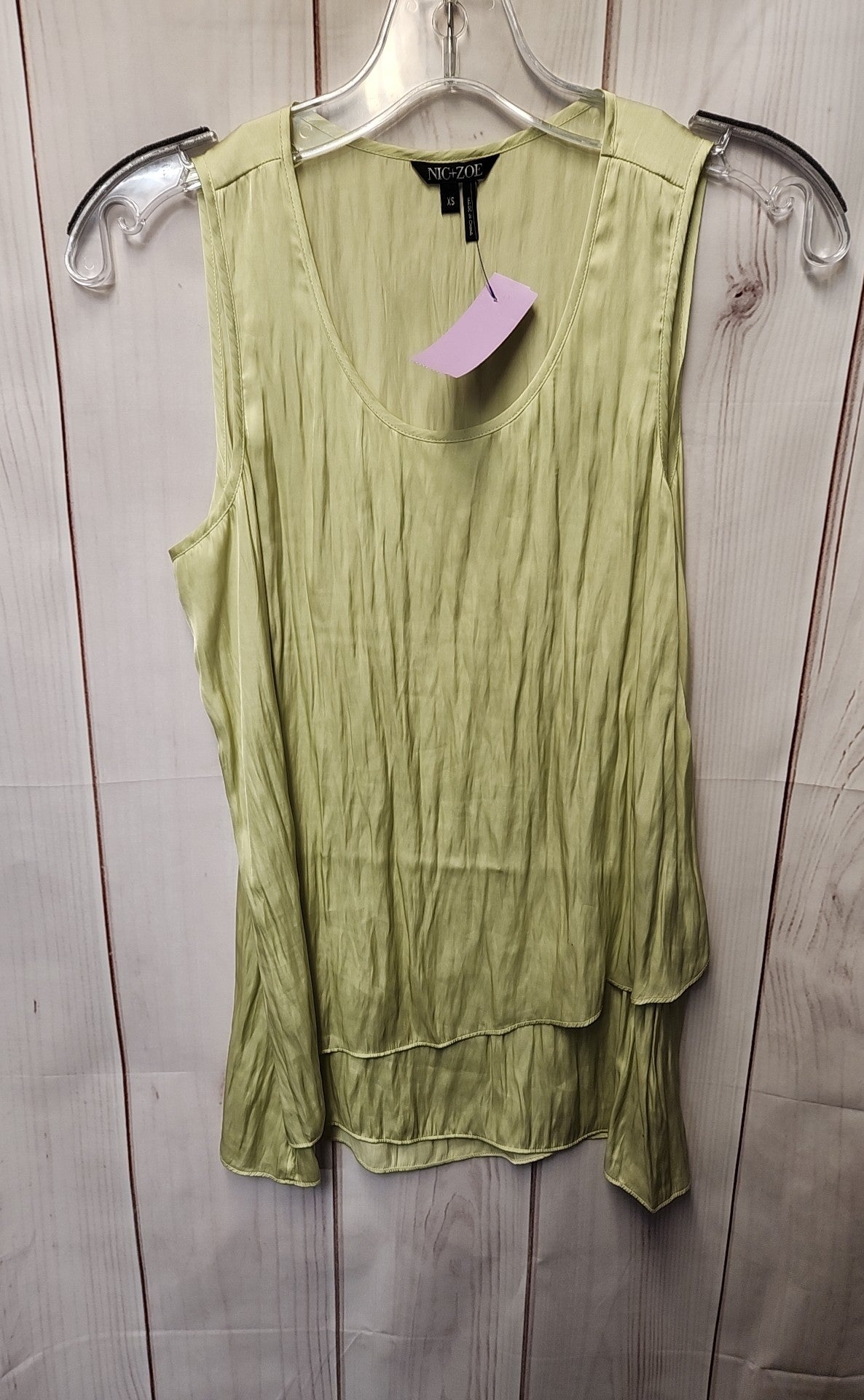 Nic & Zoe Women's Size XS Lime Green Sleeveless Top