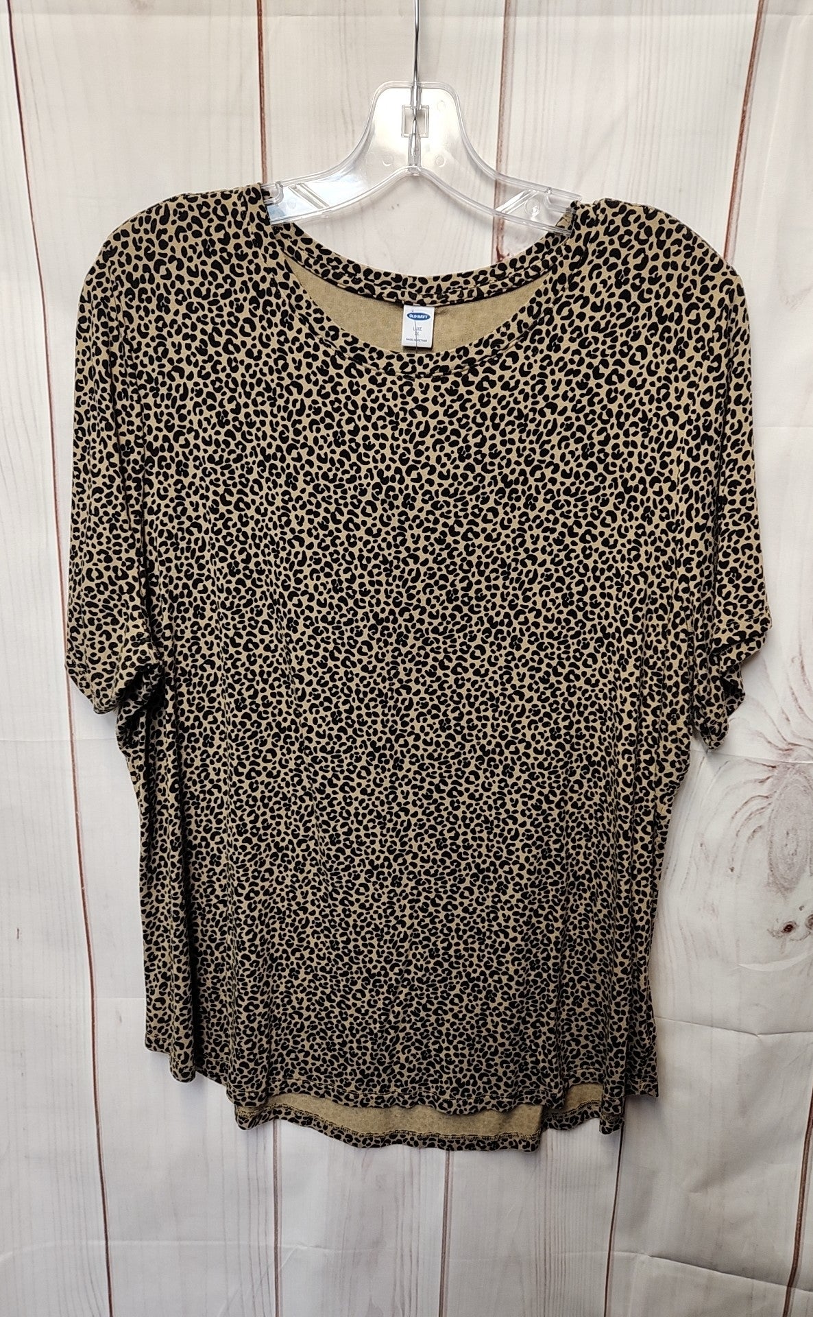 Old Navy Women's Size XL Brown Animal Print Short Sleeve Top