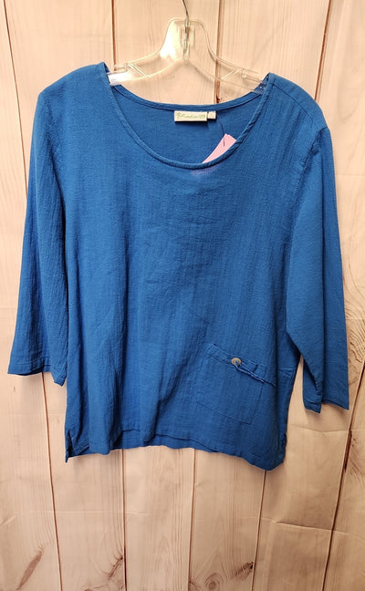 Lulu B Women's Size L Blue 3/4 Sleeve Top