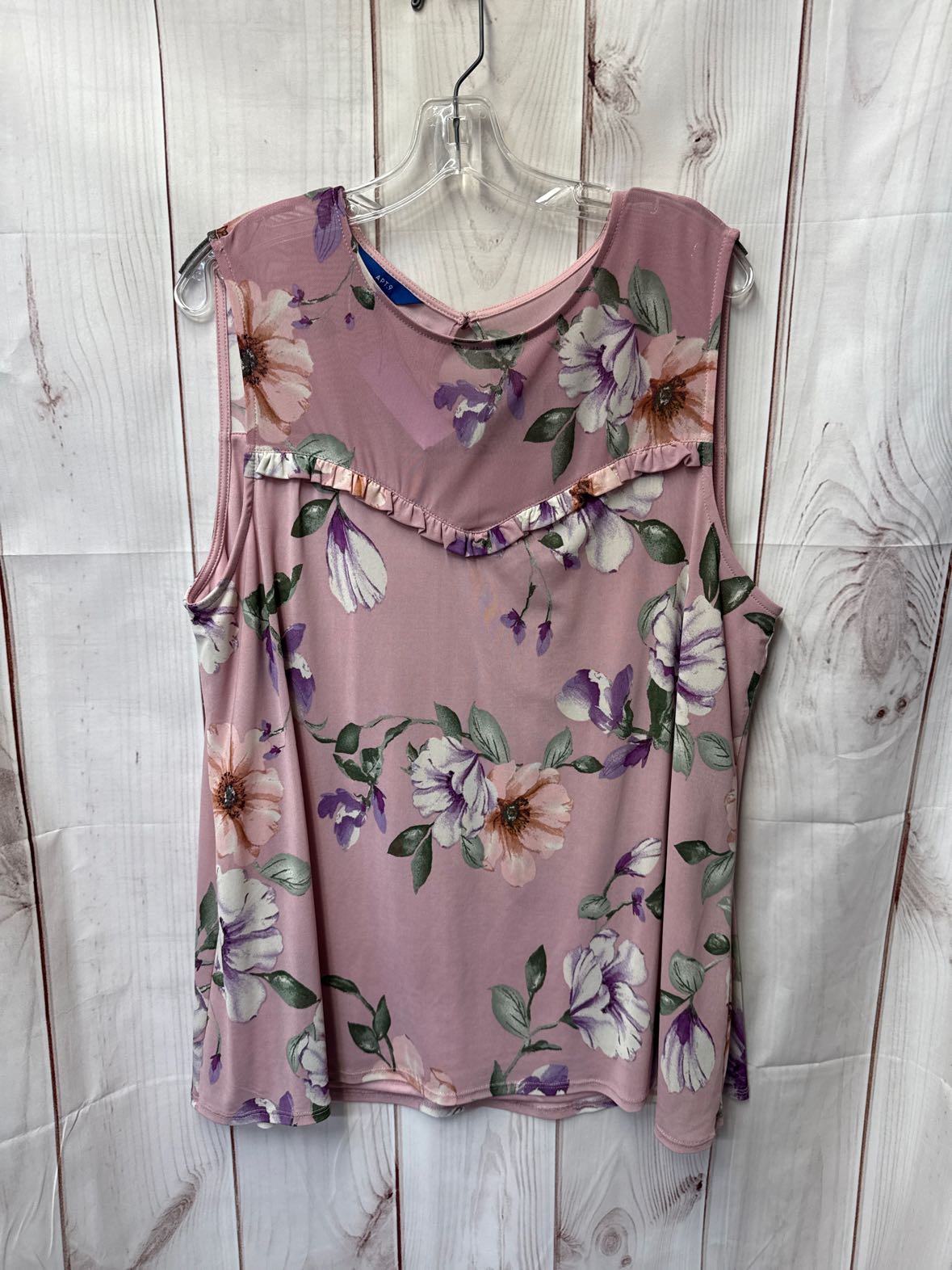 Apt 9 Women's Size XXL Pink Floral Sleeveless Top