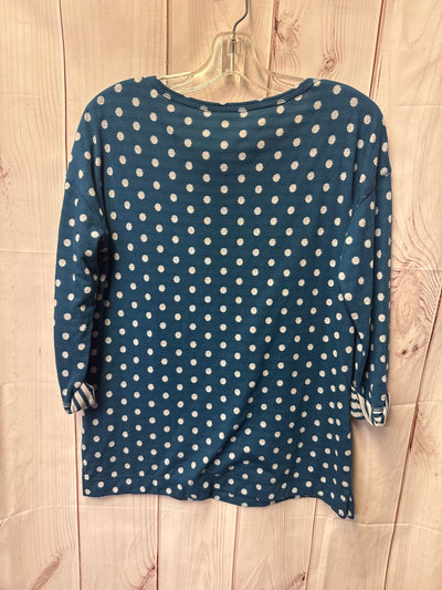 Talbots Women's Size M Blue 3/4 Sleeve Top