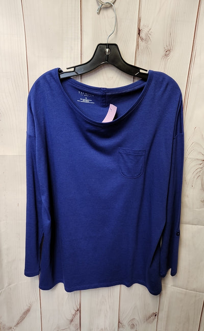 Talbots Women's Size 1X Blue Long Sleeve Top