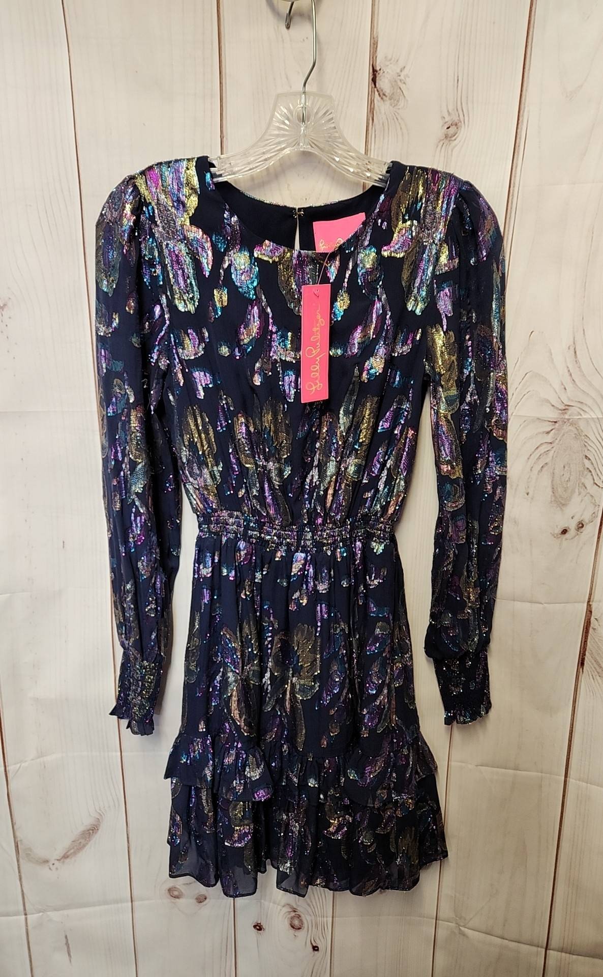 Lilly Pulitzer Women's Size 00 Dotti Silk Dress Navy Dress NWT