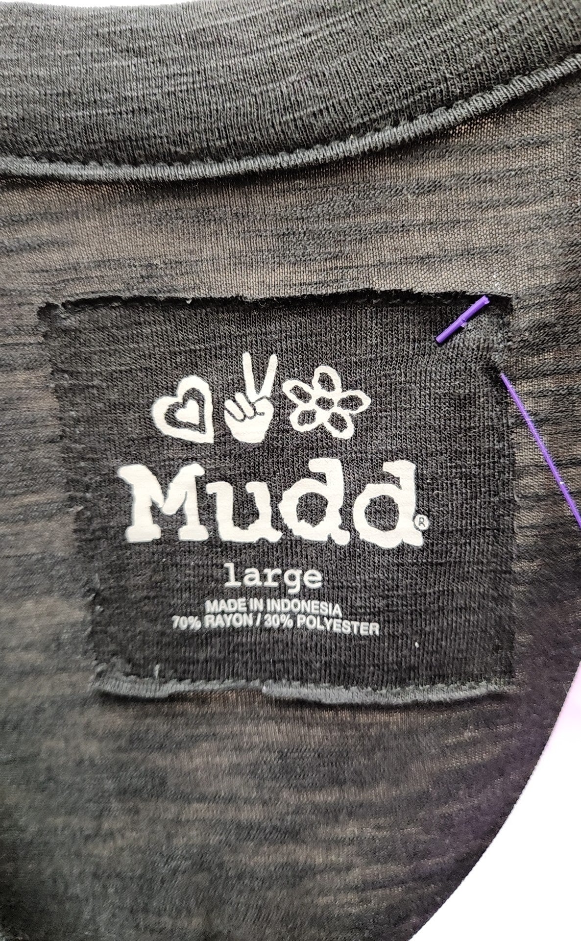 Mudd Women's Size L Black Short Sleeve Top