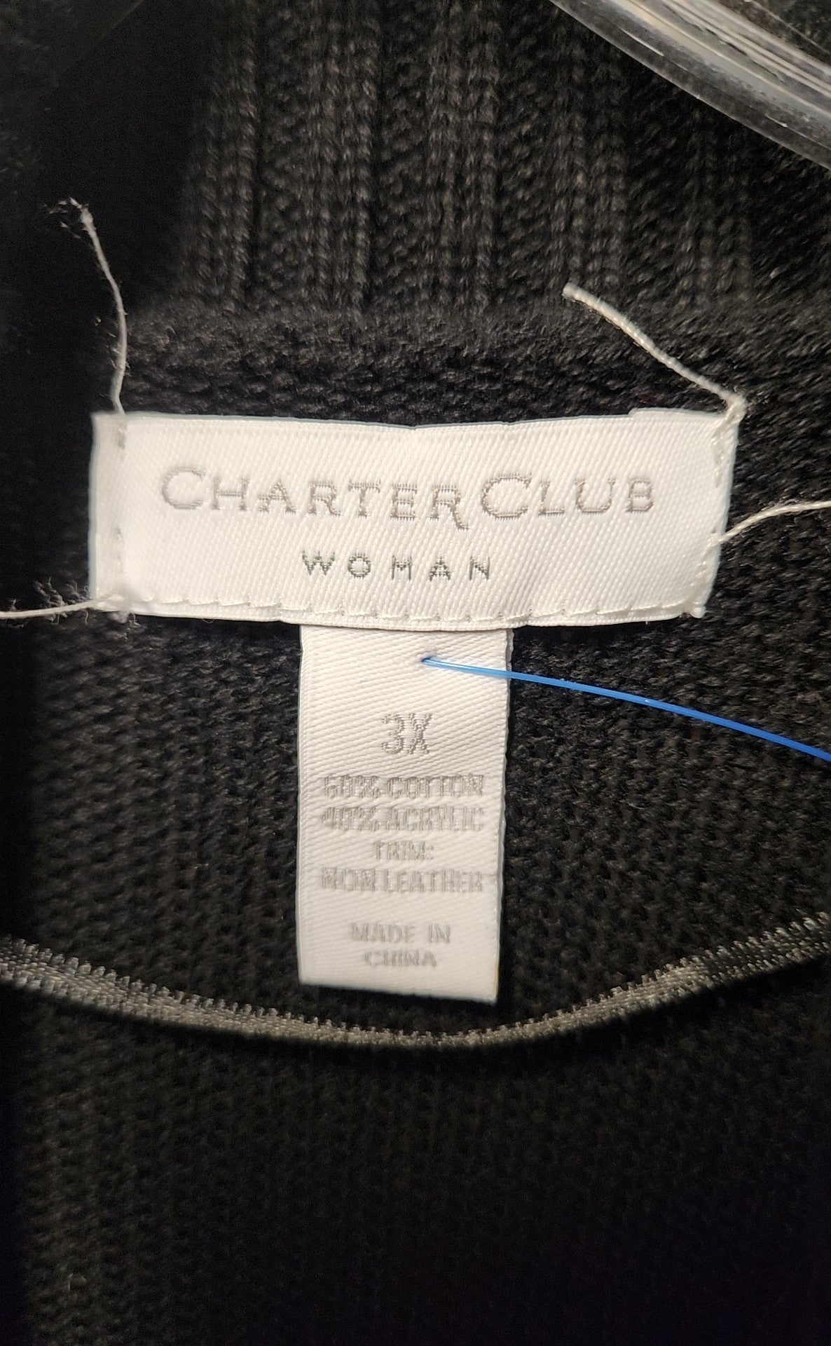 Charter Club Women's Size 3X Black Cardigan