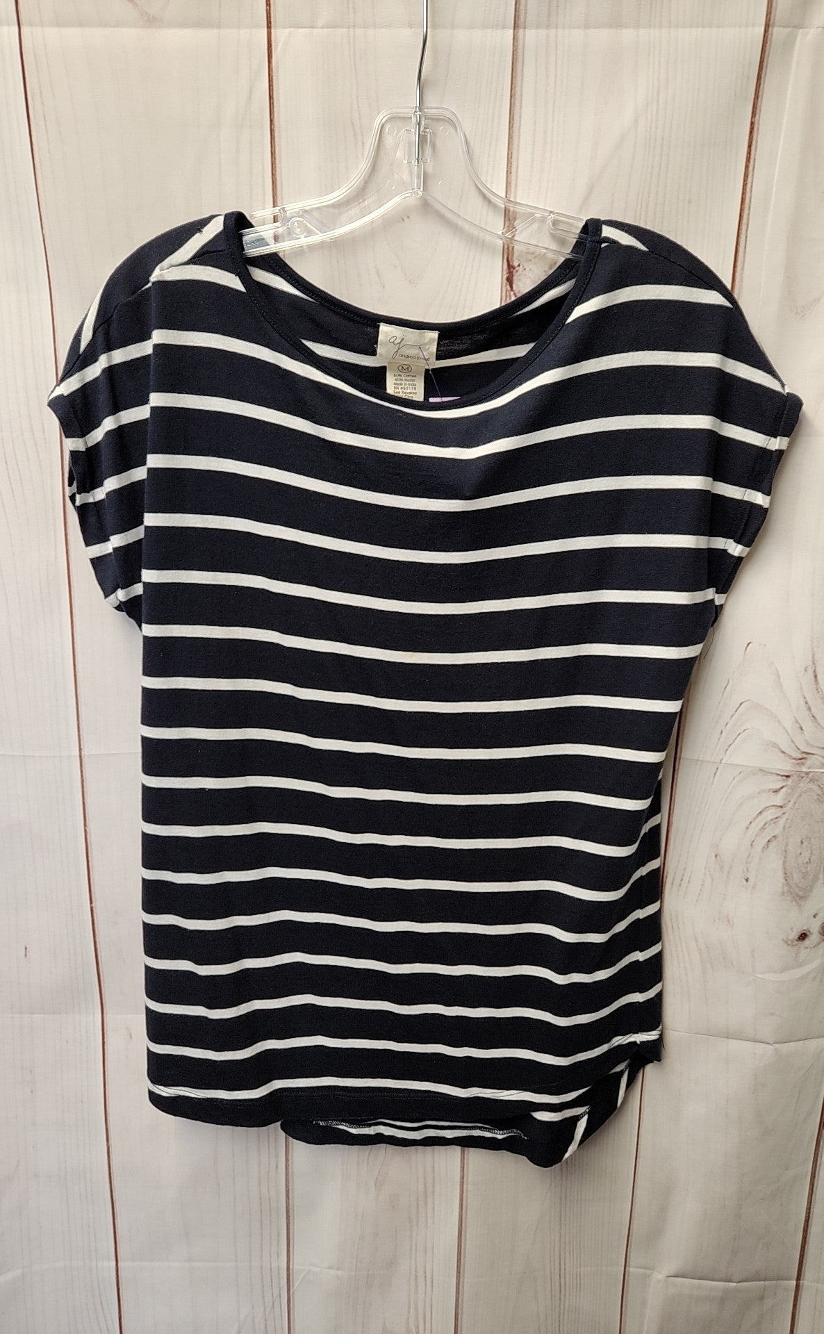 Andrea Jovine Women's Size M Navy Short Sleeve Top