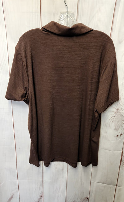 NWT J Jill Women's Size XL Brown Short Sleeve Top