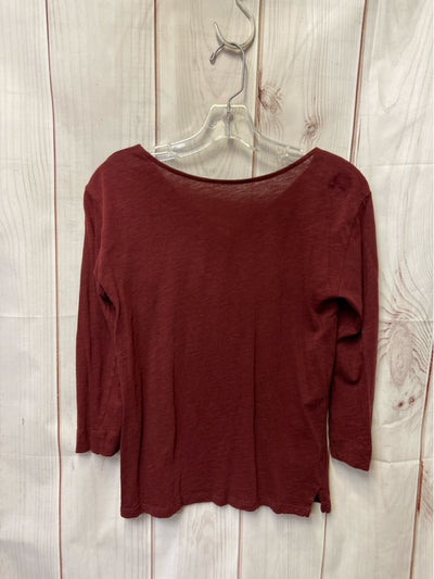 J Crew Women's Size S Maroon Long Sleeve Top