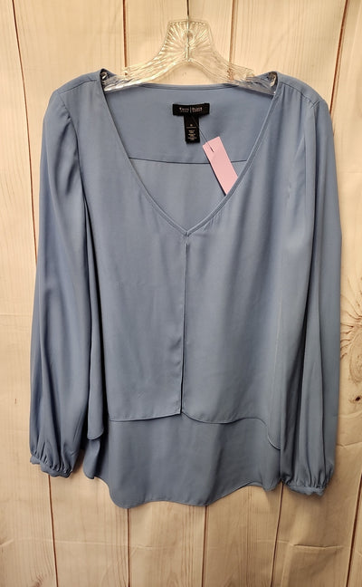 White House Black Market Women's Size 10 Blue Long Sleeve Top