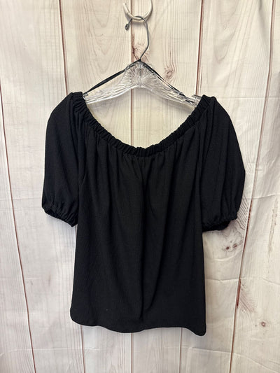 Anthropologie Women's Size S Black Short Sleeve Top