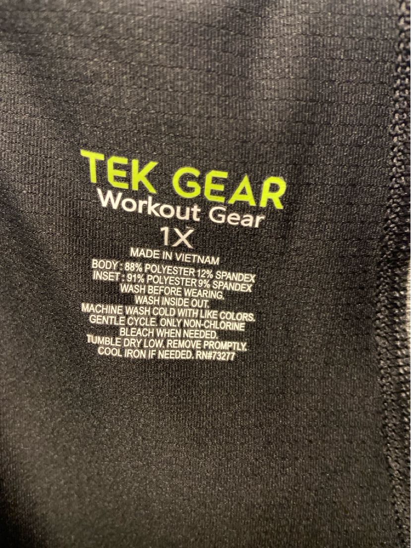 Tek Gear Women's Size 1X Gray Long Sleeve Top NWT