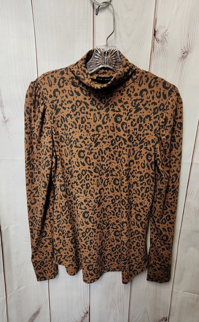 Jane & Delancey Women's Size S Brown Animal Print Long Sleeve Top