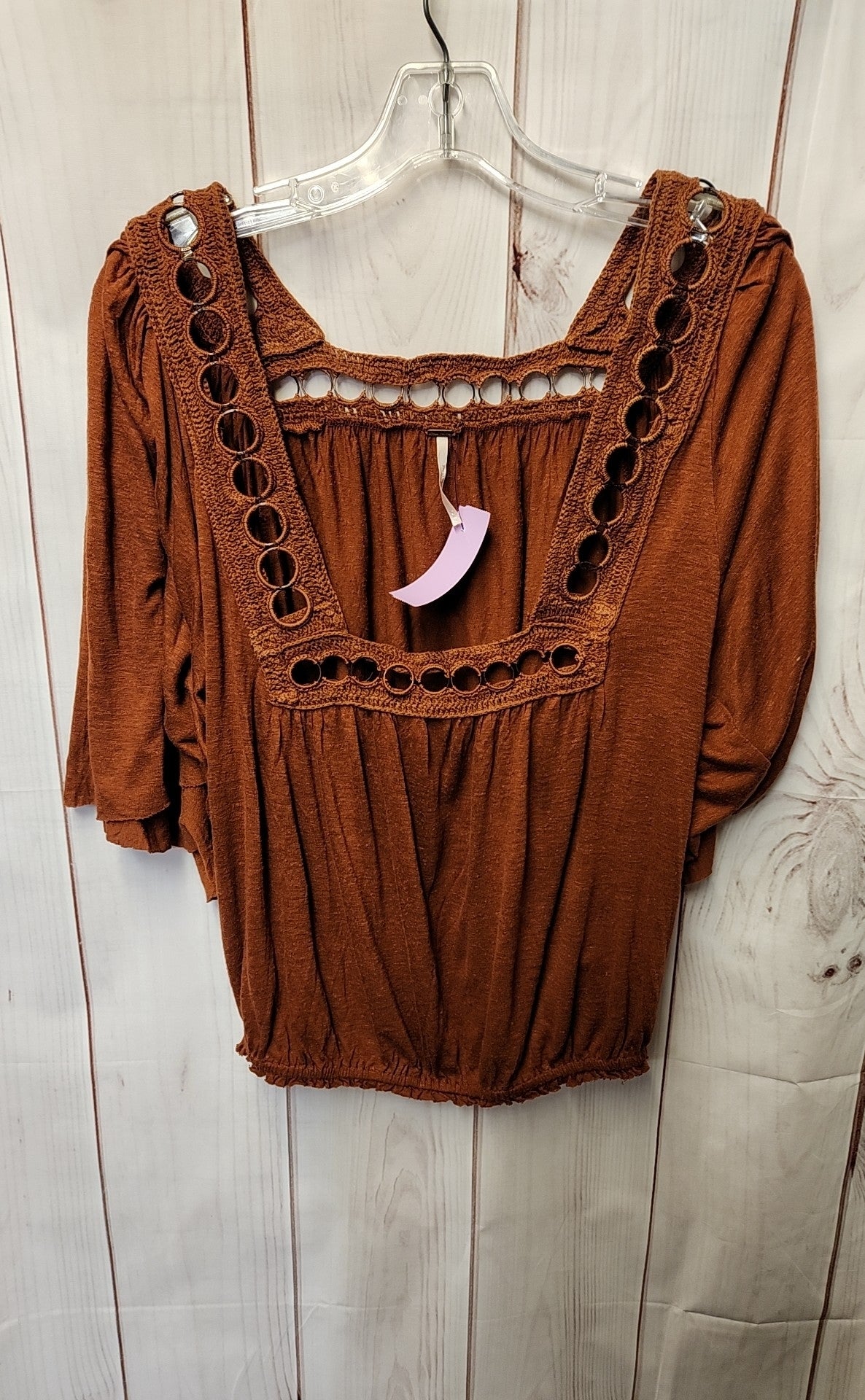 Free People Women's Size XS Brown Short Sleeve Top