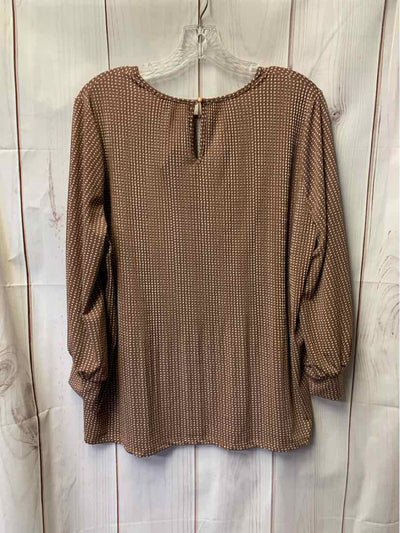 Adrianna Papell Women's Size L Brown Long Sleeve Top