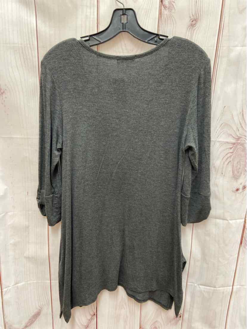 Cha Cha vente Women's Size S Gray 3/4 Sleeve Top