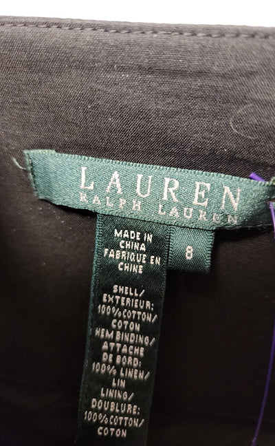 Lauren by Ralph Lauren Women's Size 8 Black & White Floral Skirt