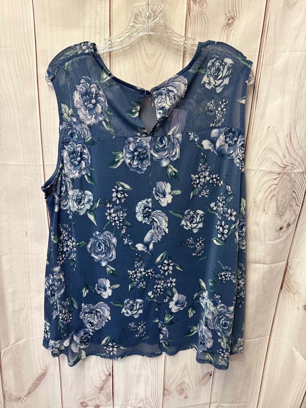 Apt 9 Women's Size XXL Blue Floral Sleeveless Top