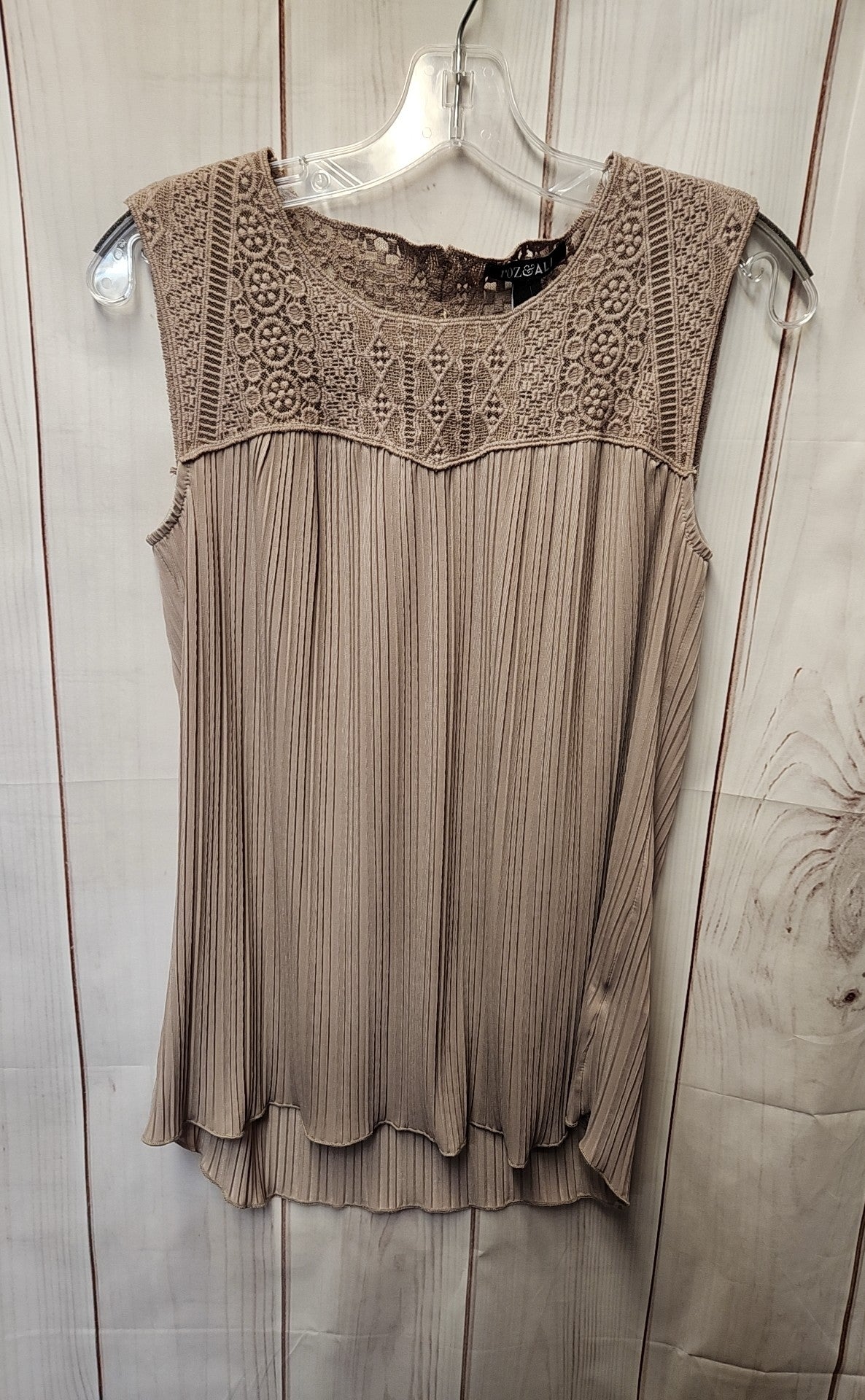 NWT Roz & Ali Women's Size S Brown Sleeveless Top