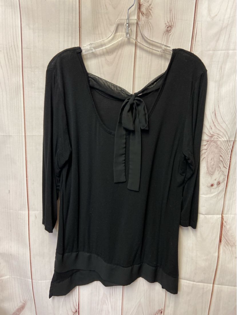 Pebble & Stone Women's Size S Black Long Sleeve Top