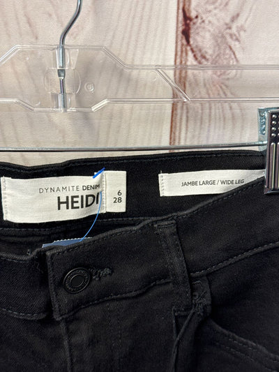 Dynamite Women's Size 28 (5-6) Black Jeans Heidi High Rise Wide Leg NWT