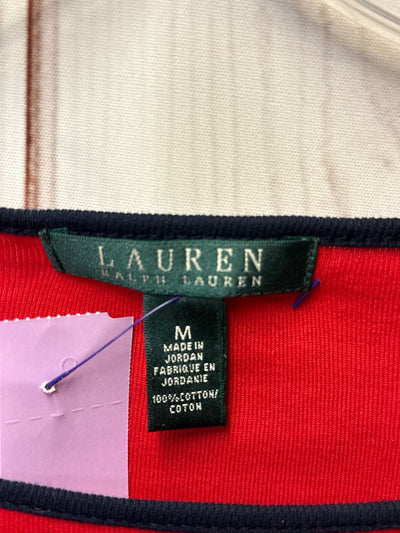 Lauren by Ralph Lauren Women's Size M Navy & Red 3/4 Sleeve Top