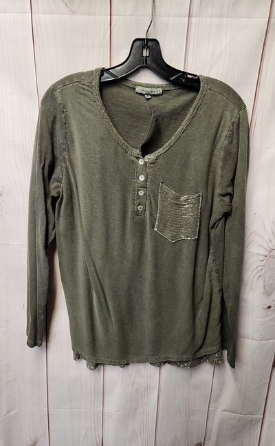 Tempo Paris Women's Size L Olive Green Long Sleeve Top