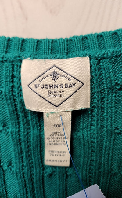 St Johns Bay Women's Size 3X Green Sweater