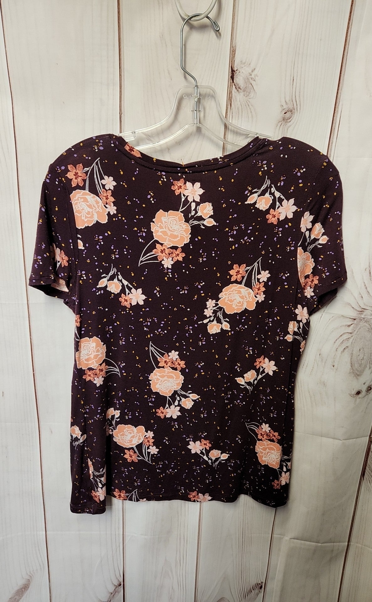 Apt 9 Women's Size S Purple Floral Short Sleeve Top