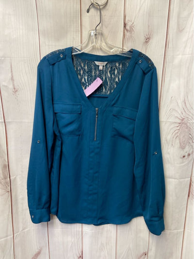 Candies Women's Size XL Teal Long Sleeve Top