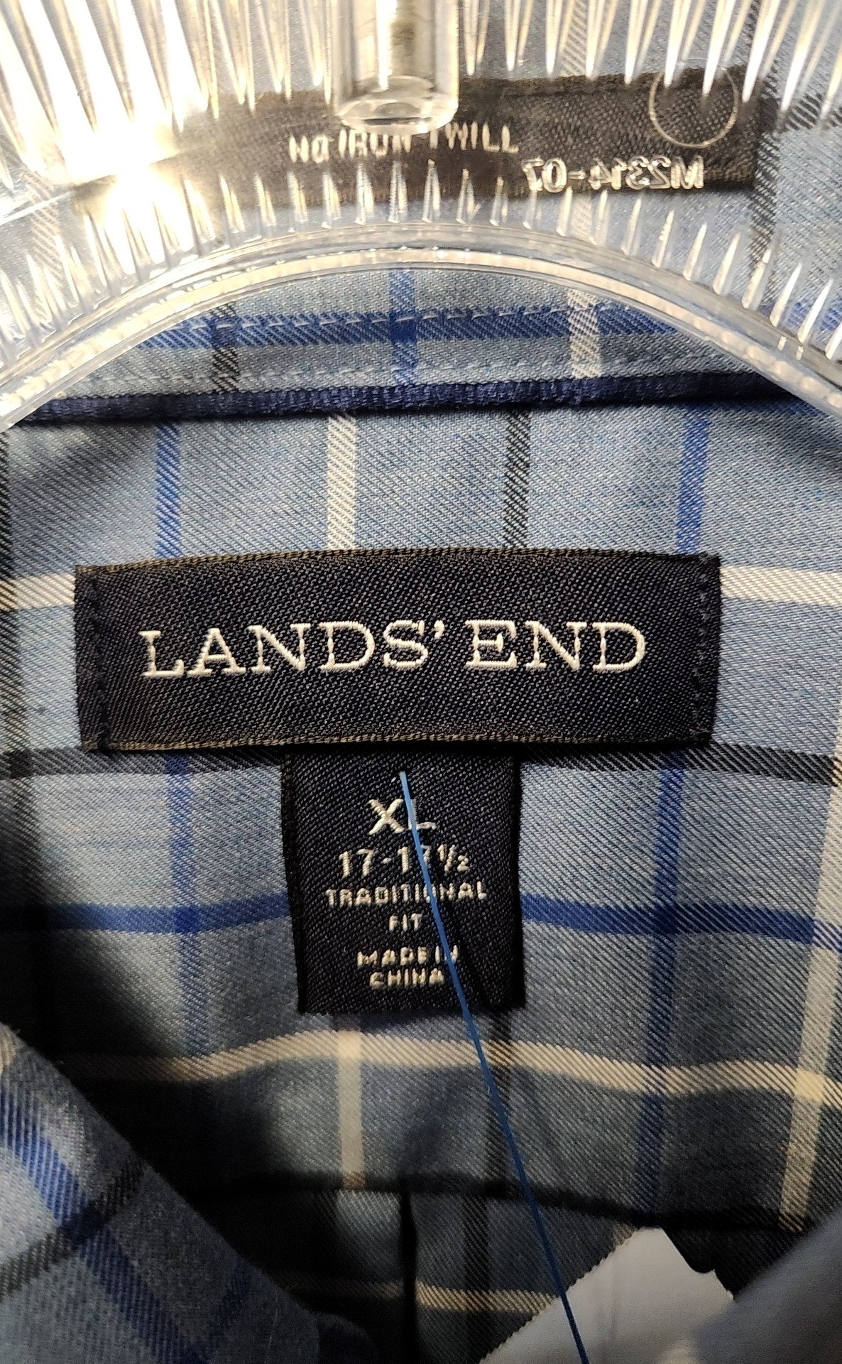 Lands End Men's Size XL Blue Shirt