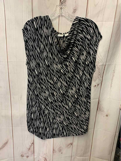 Chico's Women's Size XL Black & White Short Sleeve Top