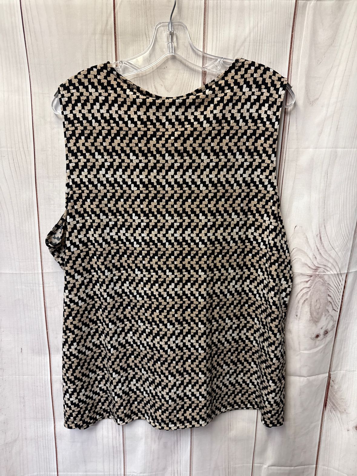 Dana Buchman Women's Size 1X Black & Beige Sleeveless Top