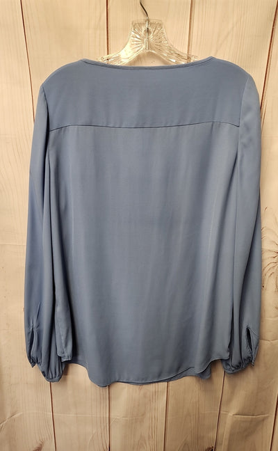 White House Black Market Women's Size 10 Blue Long Sleeve Top