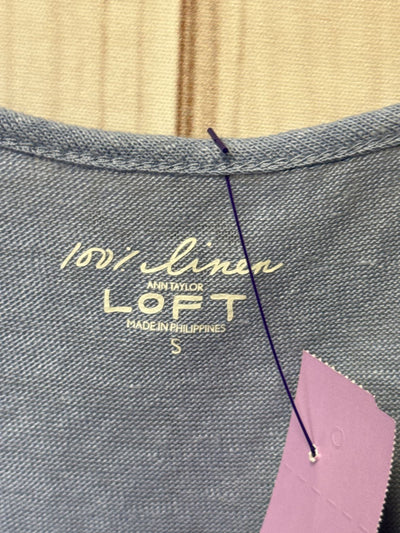 Loft Women's Size S Blue Linen Sleeveless Top