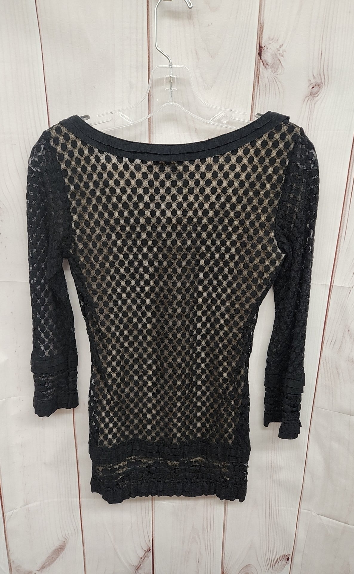 Max Studio Women's Size S Black Lace 3/4 Sleeve Top