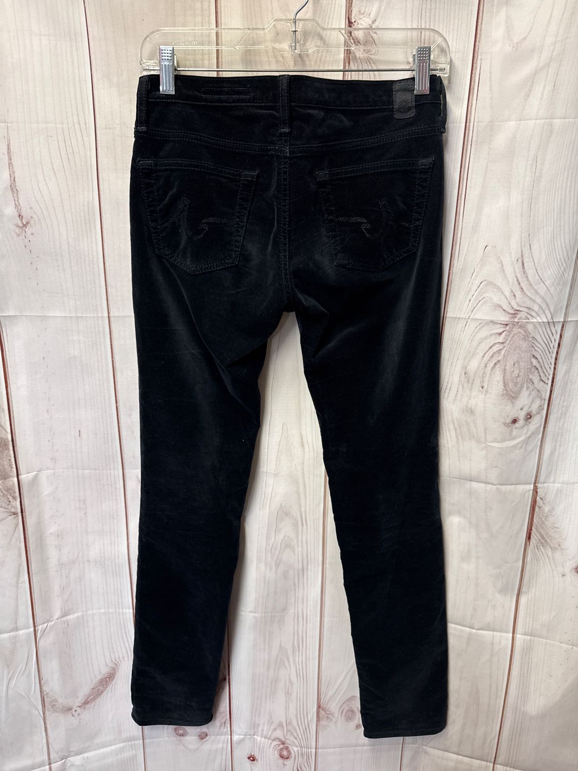 AG Adriano Goldschmied Women's Size 26 (1-2) Black Velvet The Stilt Jeans