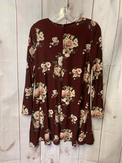 Rue 21 Women's Size S Maroon Floral Dress