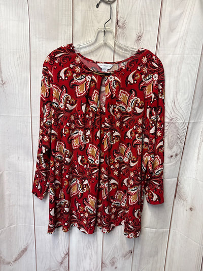 Liz Claiborne Women's Size 2X Red 3/4 Sleeve Top