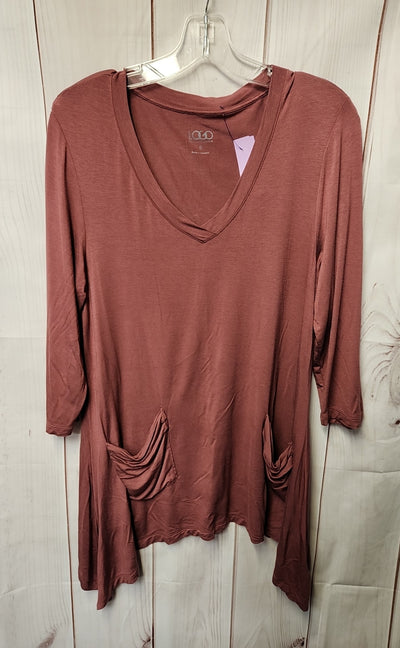 Logo Women's Size S Red 3/4 Sleeve Top