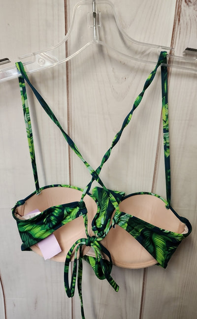 Shade Shore Women's Size 34C Green Floral Swim Top