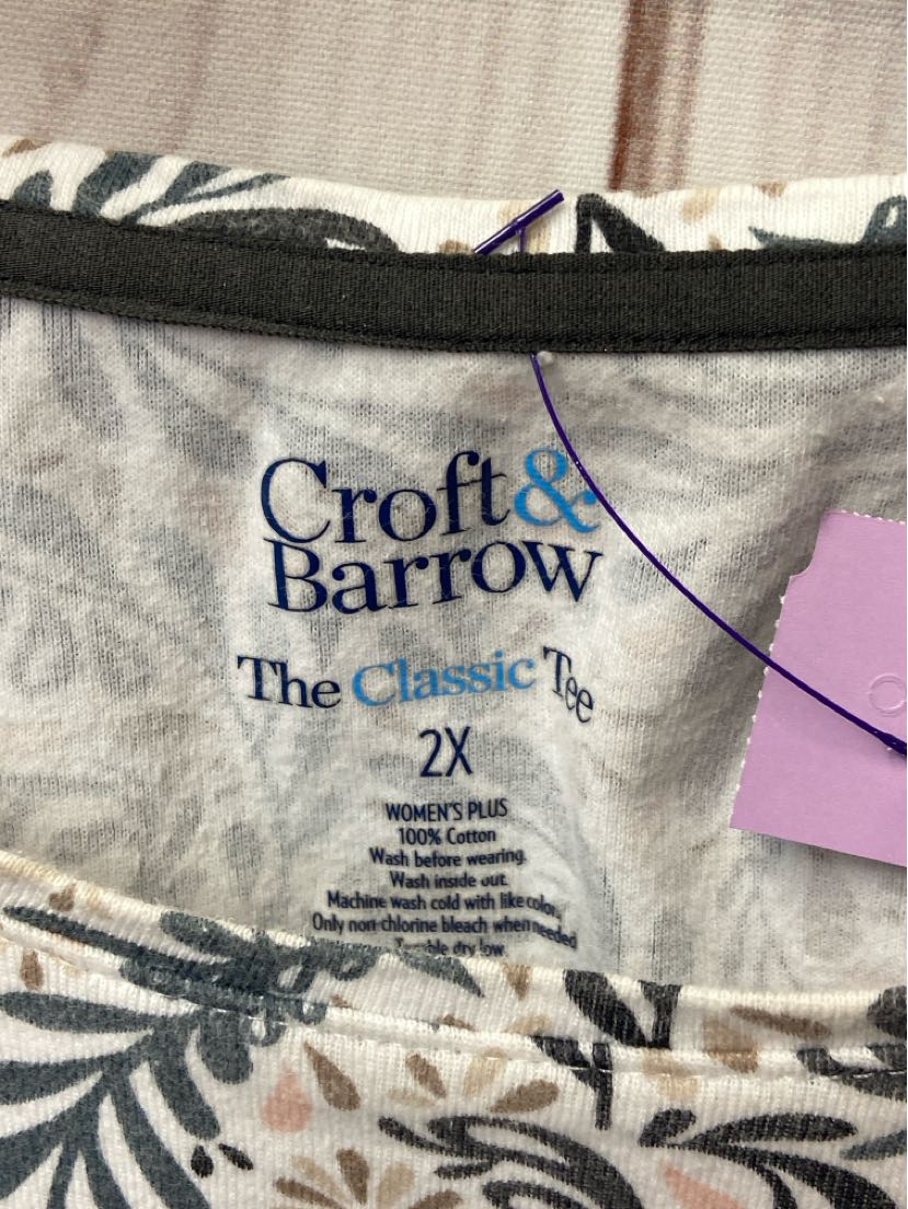 Croft & Barrow Women's Size 2X Blue Short Sleeve Top