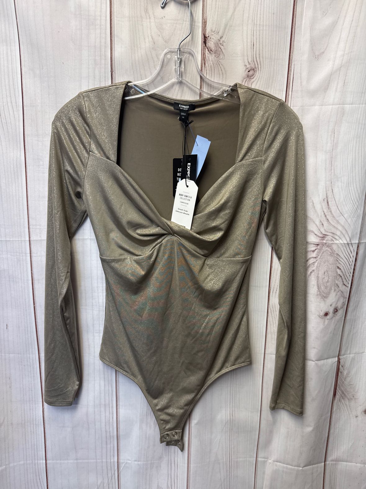 Express Women's Size XS Gold Bodysuit NWT