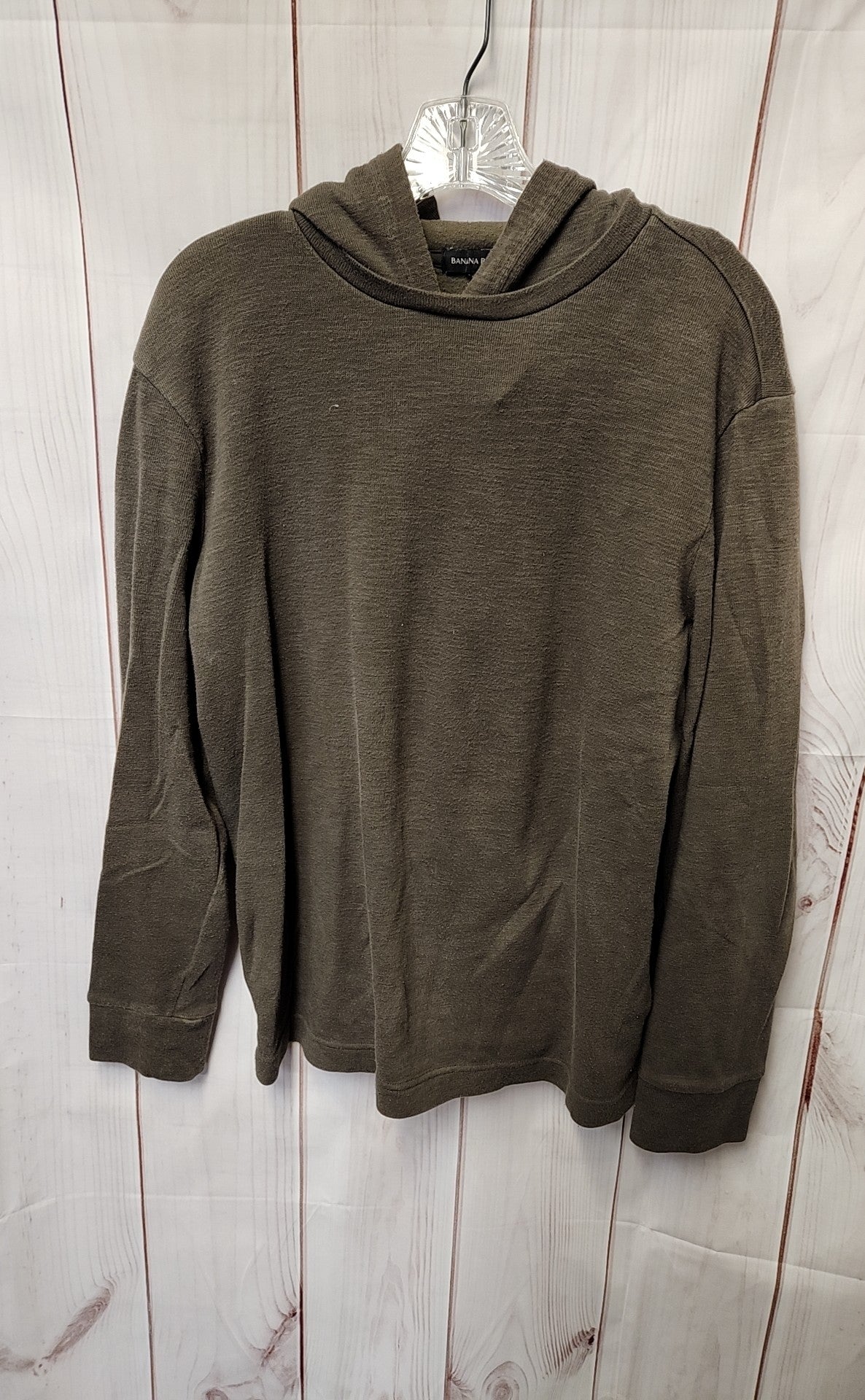 Banana Republic Men's Size L Olive Green Hooded Sweatshirt