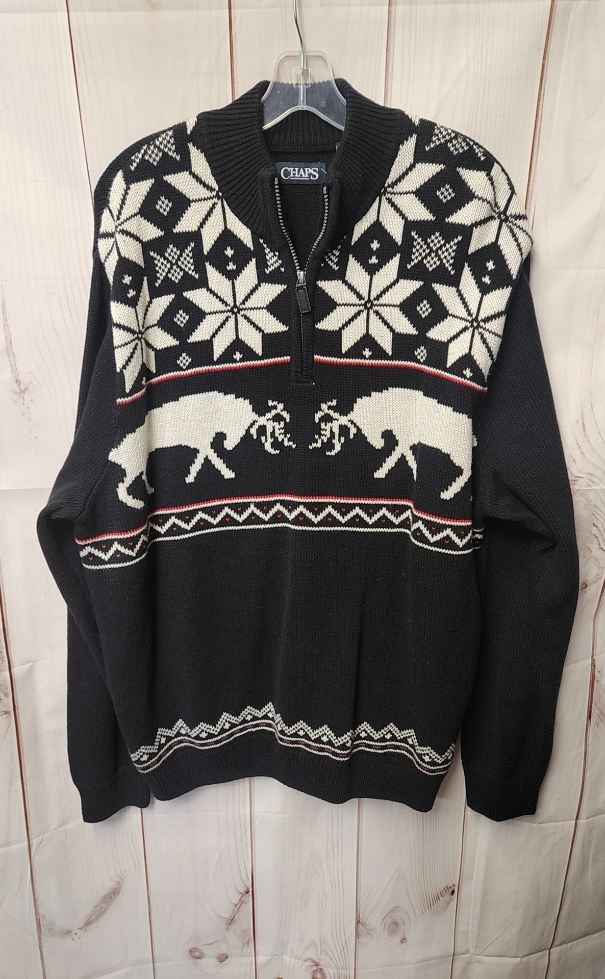 Chaps Men's Size XL Black Holiday Sweater