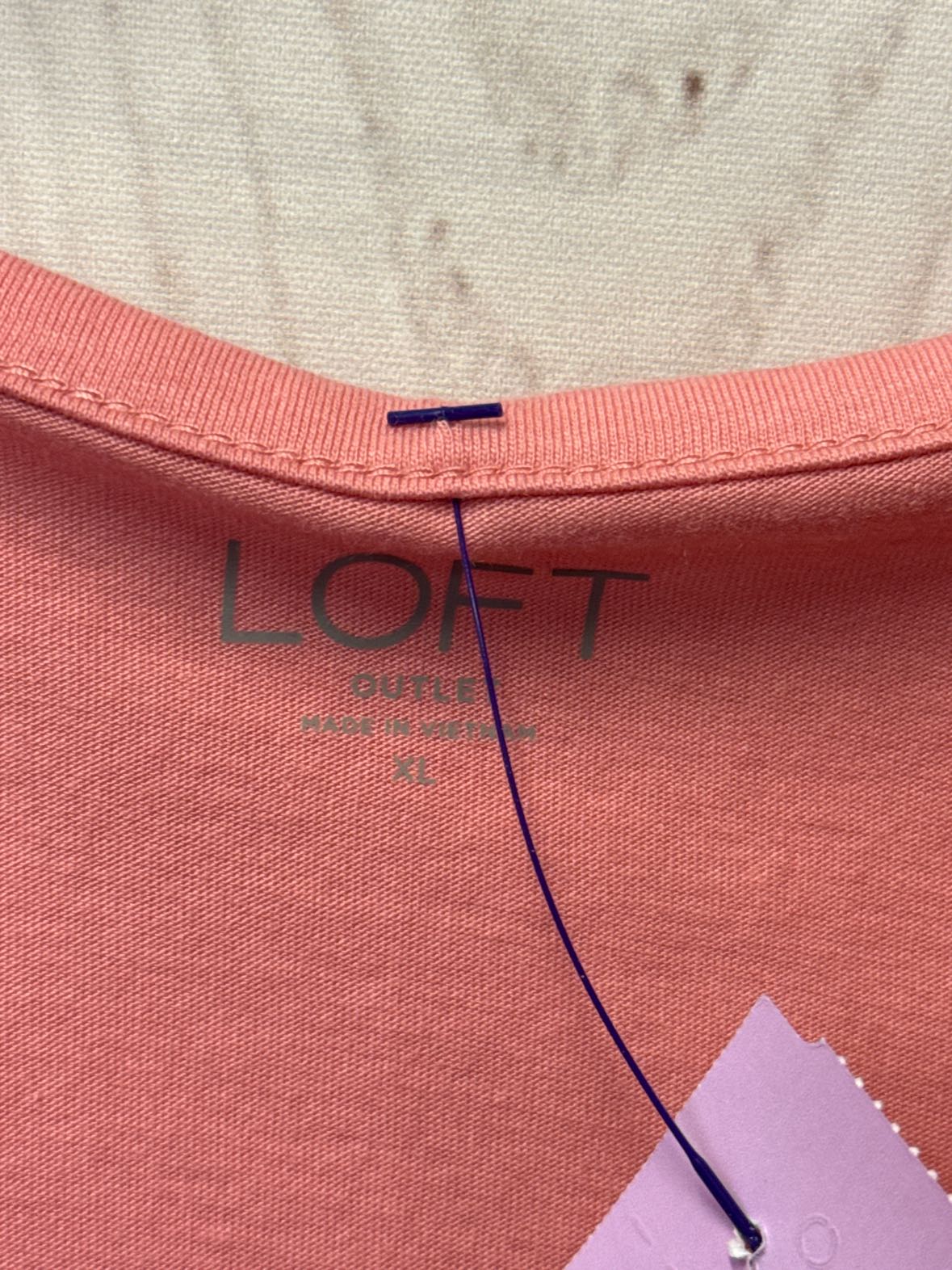 NWT Loft Women's Size XL Pink Short Sleeve Top