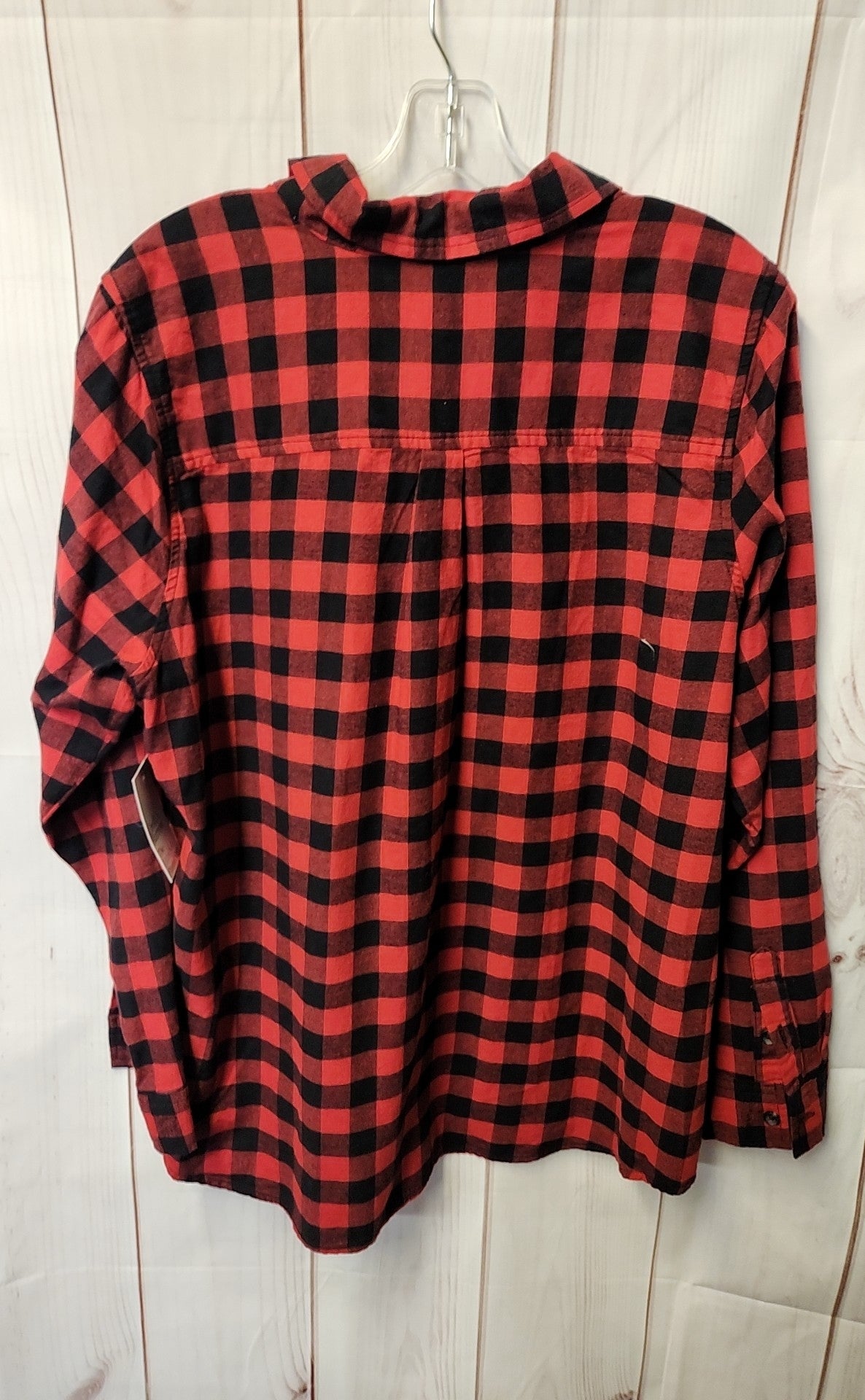 Croft & Barrow Women's Size 1X Red & Black Long Sleeve Top NWT