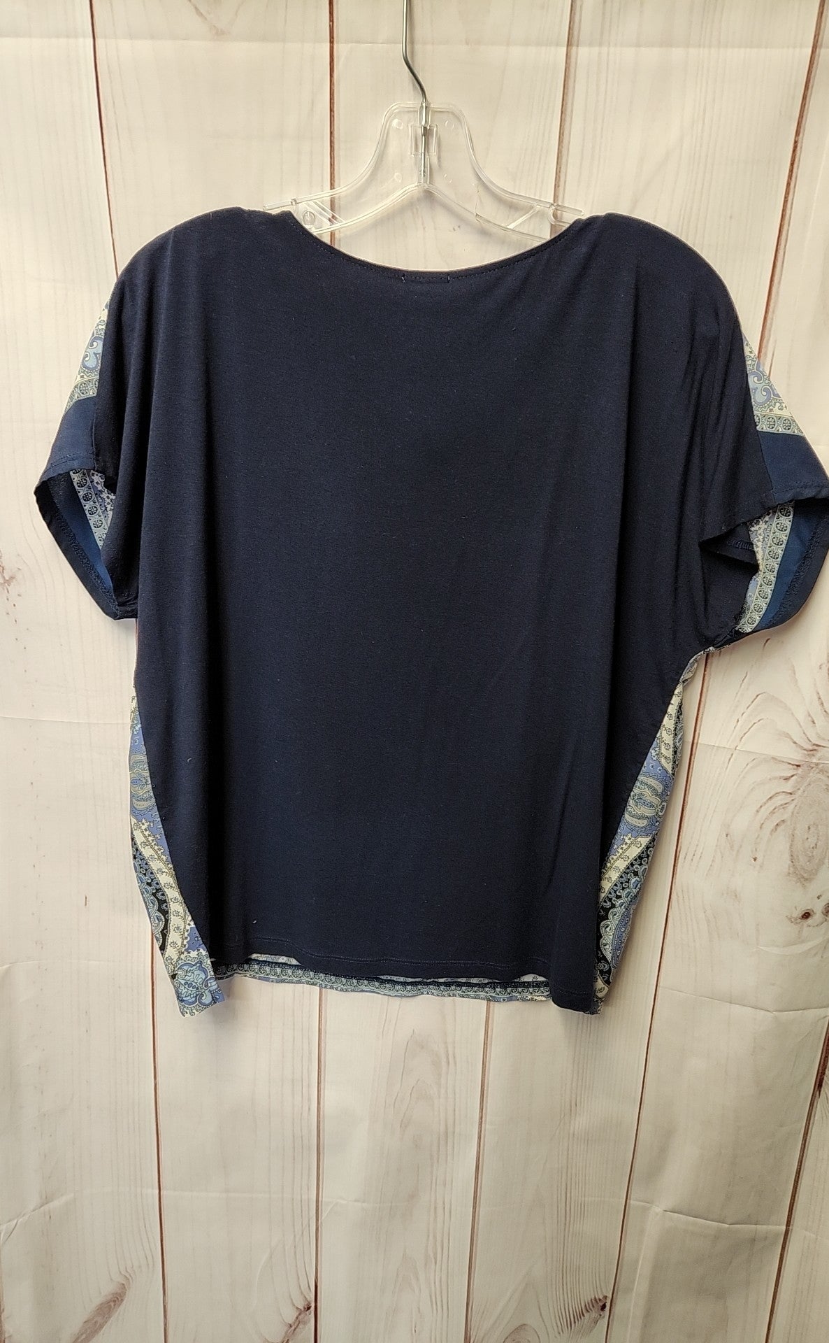 Chico's Women's Size 1 = US M Navy Short Sleeve Top