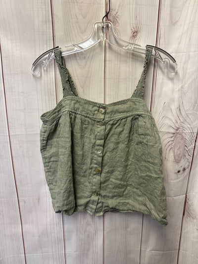 Cynthia Rowley Women's Size S Olive Green Linen Sleeveless Top