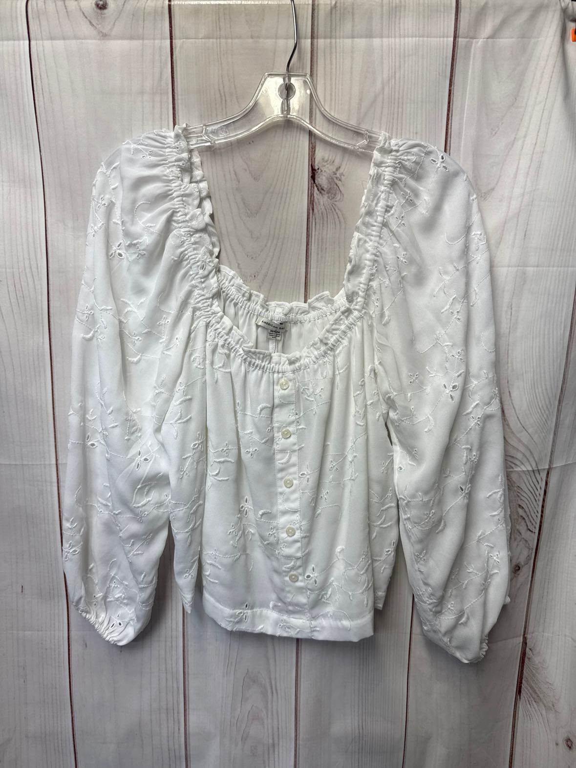 American Eagle Women's Size M White Long Sleeve Top